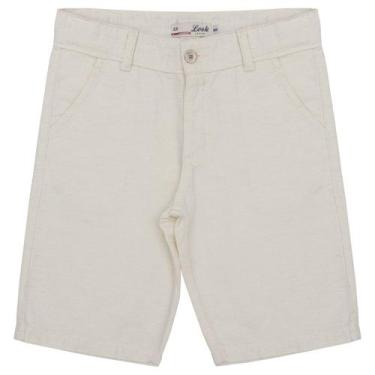 Imagem de Bermuda Juvenil Look Jeans Linho Bege, 4