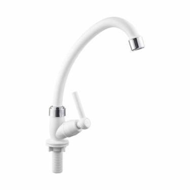 Imagem de Torneira de Cozinha Bancada com Bica Móvel 1/2 Tenerife Branca com Cro