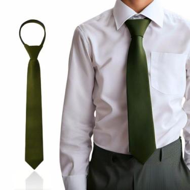 Imagem de Gravata Slim Social Com Nó Pronto E zíper Juvenil 6 a 16 Anos - ITUDEZ