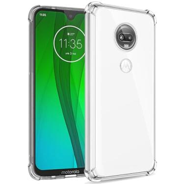 Imagem de Wanyuexes Capa para Moto G7 Plus, capa para Motorola G7/T-Mobile Revvlry+ XT1962, capas de telefone de TPU (poliuretano termoplástico) transparente e transparente à prova de choque para Motorola Moto
