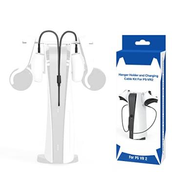 Imagem de Suporte de fone de ouvido de armazenamento de controle + cabo de carregamento para PS VR2