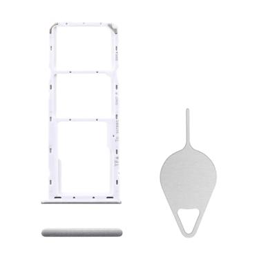 Imagem de BESJMYT Substituição para bandeja de cartão SIM Samsung Galaxy A22 5G (versão SIM único) Adaptador de suporte de slot de bandeja de cartão branco com ejetor de agulha para A22 5G A226B A226BR