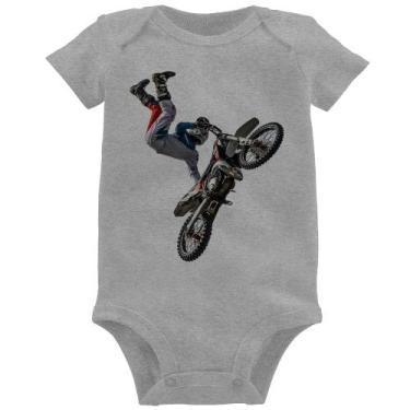 Imagem de Body Bebê Motocross Freestyle Trick - Foca na Moda, Cinza, P