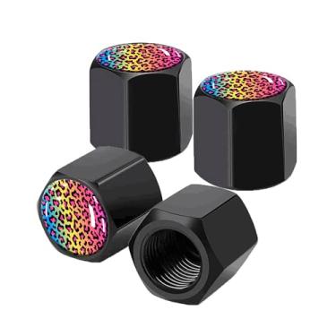 Imagem de Pacote com 4 tampas de haste de válvula de pneu, tampas de haste de roda de carro, tampas de válvula de ar de alumínio, ajuste universal para carros, SUVs, caminhões, bicicletas e motocicletas