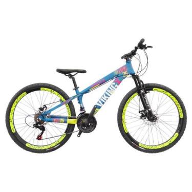 Imagem de Bicicleta de Grau Freeride Aro 26 Viking X25 Freio Disco 21V, Azul, Am