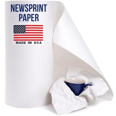 Imagem de Paclord Rolo grande de papel de jornal de 45,7 cm x 3,4 m - Extra 11,8 kg de espessura - Economia de dinheiro equivalente a 1000 peças de folhas de papel de jornal de 45,7 cm x 43,2 cm - para