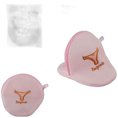 Imagem de Saco Protetor Para Lavar Roupa Calcinha Com Ziper Rosa 20Cm
