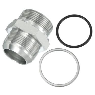 Imagem de PATIKIL Conectores de mamilo redutores hexagonais Adaptador de tubo 37° macho 37° Flare JIC x 1 1/5.1 cm BSPT macho, adaptador de bocal redutor de encaixe de tubulação Encaixe hidráulico de aço