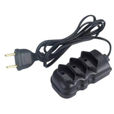 Imagem de Extensão Elétrica Bivolt, 10 Metros, 3 Entradas, 2 Pontos, Preta