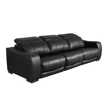 Imagem de Sofá de Couro Elétrico Reclinável e Retrátil 3 Lugares Confortline Pre