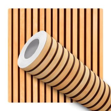 Imagem de Papel de Parede Adesivo Ondulado Bege Cinza Moderno Quarto Sala de Est