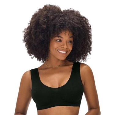 Imagem de Sutiã Top Zee Rucci Sem Bojo e Sem Costura com Alças Largas, Preto, GG