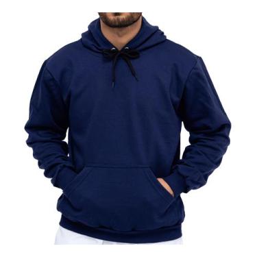 Imagem de Blusa Moletom Canguru 100% Algodão Básico - PROPRIA, Azul