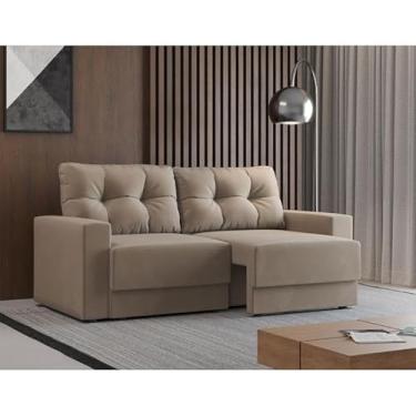 Imagem de Sofá 3 Lugares Retrátil Lubeck Suede Bege 140 cm