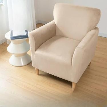 Imagem de Capa de veludo para poltrona, 1 peça, super macia, elástica, para poltronas de clube, cor sólida, capa para sofá individual, para banquetes, hotéis, casa, capa para sofá de clube A1, 1 peça