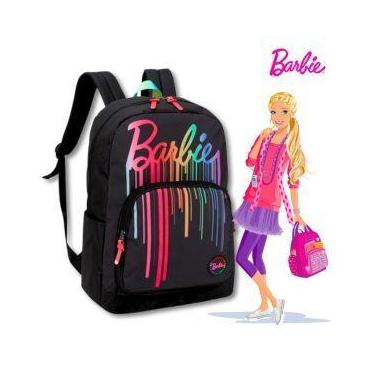 Imagem de Mochila Escolar de Costas Juvenil Bolsa Universitária Barbie Oficial L