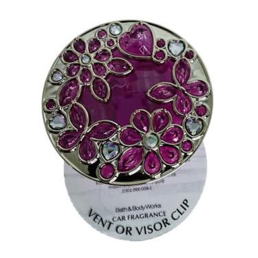 Imagem de Bath and Body Works Coração, Borboleta, Flores Doces Brilhantes Rosa Pedra Preciosa Carro Suporte de Fragrância Fácil de Abrir