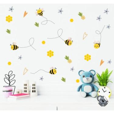 Imagem de Adesivo De Parede Abelhas Favo De Mel Abelhinhas Coleção - Colakoala A