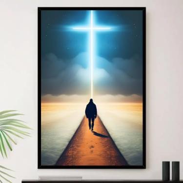 Imagem de Genérico, Quadro Gospel Cruz Caminho Do Céu Decorativo A4 23x33cm