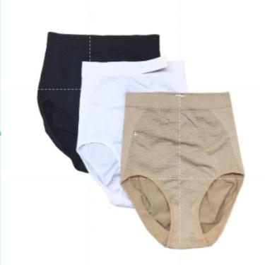 Imagem de Calcinha Modeladora Cós Alto Cinta Compressora Segura Barriga Empina B