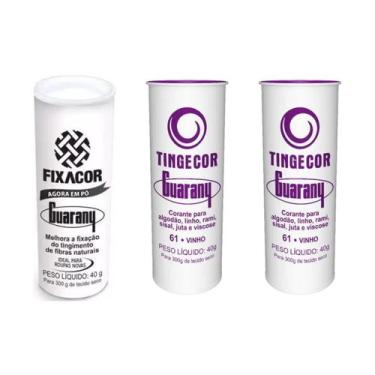 Imagem de Kit FixaCor + 2 Corante de Roupas Vinho Guarany