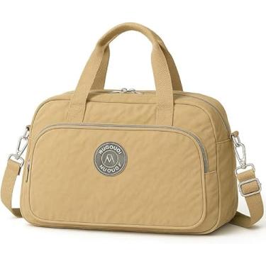 Imagem de Bolsa de Viagem Esportiva, academia viagens, auxiliar de mala bordo, Grande Capacidade, Alça Transversal (BEGE)
