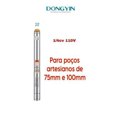 Imagem de Bomba Submersa Dongyin 1/4cv p/poço 75mm e 100mm