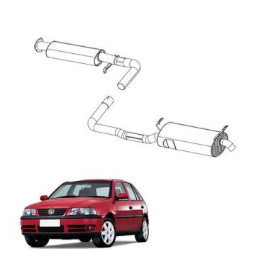Imagem de Kit Completo Escapamento Gol 1.8 2000 2001 2002 2004 - Pioneiro