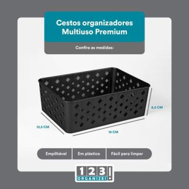 Imagem de Cesto Multiuso Organizador Premium Preto 123Organizei - 123 Organizei