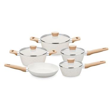 Imagem de Conjunto de panelas carmela vanilla 5 pcs ceramic flon - MTA INDUSTRIA