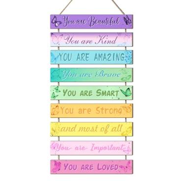 Imagem de UBTKEY Decoração De Quarto Para Meninas Adolescentes, Conjunto 9 Peças, Borboleta, Princesa, Meninas, Placas Inspiradoras Pendurar Na Parede, Berçário Infantil (Borboleta)