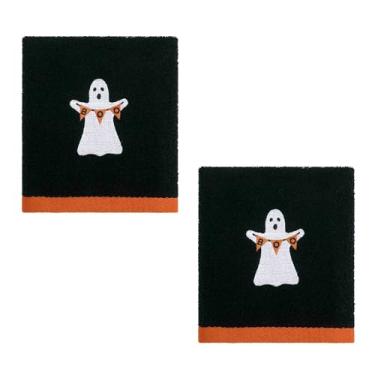 Imagem de Avanti Linens - Toalhas de mão, macias e absorventes, decoração de banheiro de Halloween (Ghost Boo, pacote com 2)