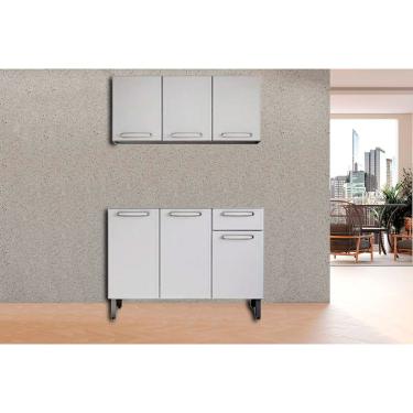 Imagem de Cozinha Modulada Bertolini Evidence 2 Peças (1Aéreo+1Balcão) C2P07 Branco-Bertolini