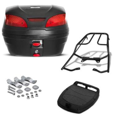 Imagem de Baú 30 Litros Pro Tork + Bagageiro Sansão Motos, PRETO, CG START 150