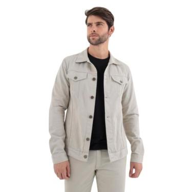 Imagem de Jaqueta Sarja Premium Slim Masculina - TLT Modas, Bege, M