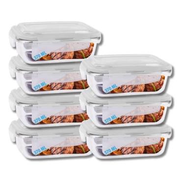 Imagem de Kit 7 Potes De Vidro Marmita C/ Tampa Hermético 640ml Oferta - PRATICA