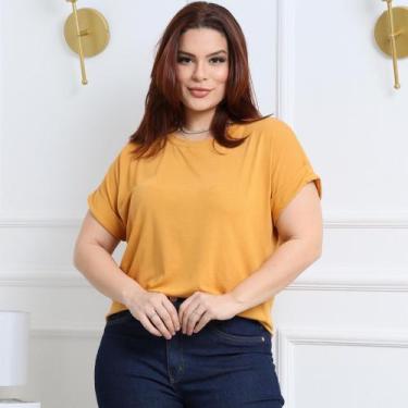 Imagem de Blusa Feminina Plus Size Lisa Manga Princesa Elegante - LEYLA MODAS, A