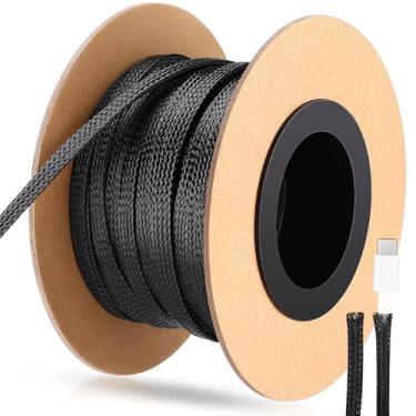 Imagem de Pangda Manga trançada expansível para TV, computador, home theater (preta)