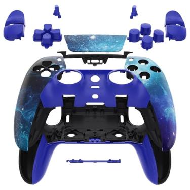 Imagem de eXtremeRate Conjunto Completo Com Botões, Capa Para Touchpad Compatível Controle Ps5 Edge, Acabamento Decorativo De Substituição Em Nebulosa Azul, Placas Frontais E Traseiras
