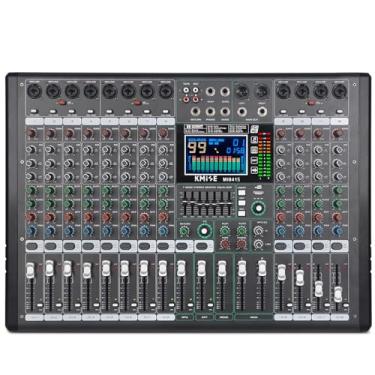Imagem de Kmise Mesa De Som Digital Pro-Series 12 Canais, Console Interface Com Recursos Dj, Equalizador 7 Bandas, Display Led 48 V E Saída Usb/Sd/Fm/Wma