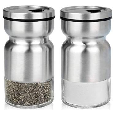 Imagem de Cuisinox Conjunto de saleiro e pimenteiro de aço inoxidável, 10 cm cada