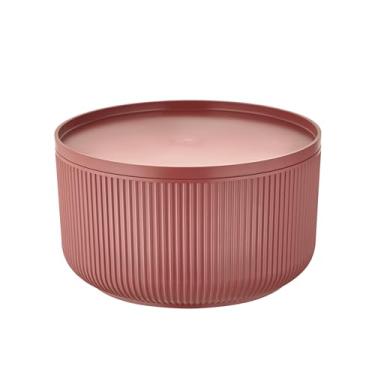 Imagem de Travessa redonda em plástico com tampa 1,5L D16,5xA9,5cm cor marrom - Full Fit