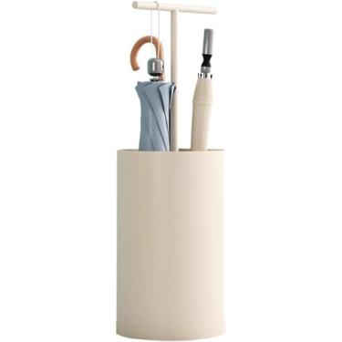 Imagem de Suporte Para Guarda-chuva, Suporte Para Guarda-chuva Compacto Doméstico Interno, Suporte Para Guarda-chuva Moderno Simples, Balde De Armazenamento De Guarda-chuva Com Alça, Beige, 20 * 75cm