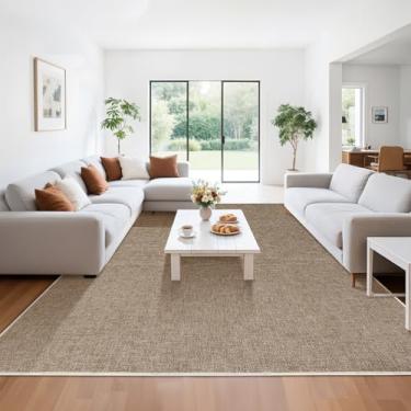 Imagem de LBRO2M Tapete lavável de juta sintética, 20 x 25 cm, para sala de estar, quarto, juta natural, exterior, durável, sólido, sem queda, ecológico (20 x 25 natural)