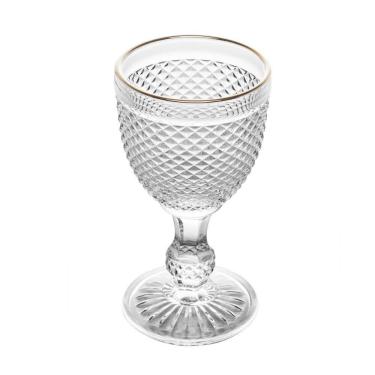 Imagem de Taça Para Água Com Fio De Ouro Bico De Jaca 300ml Vidro