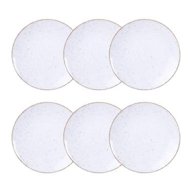 Imagem de Jogo De Pratos Sobremesa Rústico 6 Peças 21 Cm Porcelana Decorada Tramontina