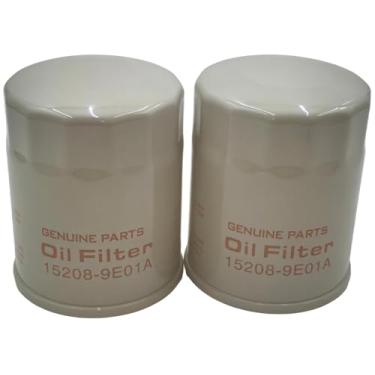 Imagem de Struggling 2 peças de filtro de óleo do motor 15208-9E01A compatível com Nissan Armada GT-R TITAN NV1500 NV2500 NV3500 Frontier Xterra Altima NP300, para Infiniti QX80 Q45 Q70 Q70L QX70 M56 QX56 FX45
