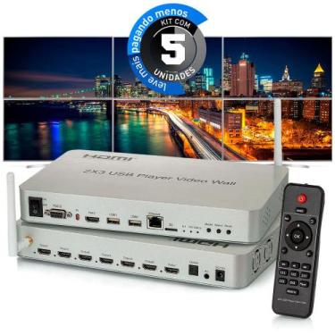 Imagem de Kit 5 Controladores de Vídeo Wall 2x3 - USB - HDMI - 4K - Cirilo Cabos