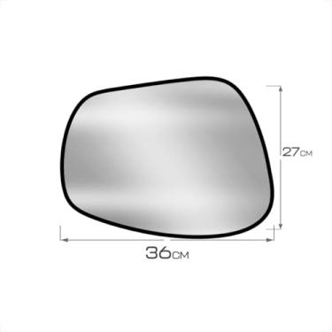 Imagem de Bandeja Espelhada de Luxo Decorativa Orgânica Borda em Couro Lavabo Cantinho do Café (Café, Trésor36x27)