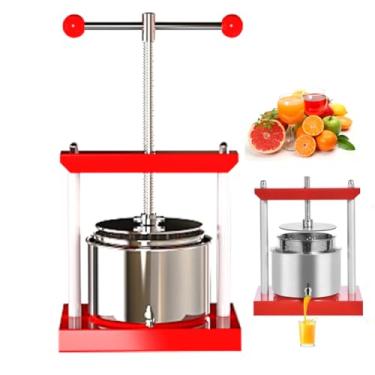 Imagem de HENGJINGTR Extrator de suco de laranja, 2L/3L/6L, aço inoxidável, espremedor manual doméstico, filtro separador de frutas, cozinha, adequado para fazer vários sucos de frutas,2L